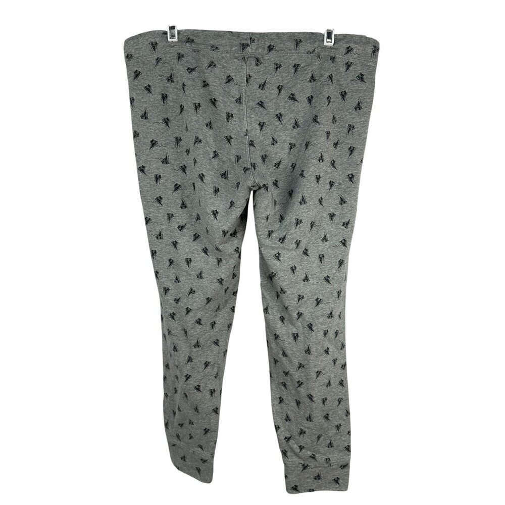 Converse All Star Men Grey Jogger Pants Drawstring Medium Black Graphic Print - Picture 4 of 8